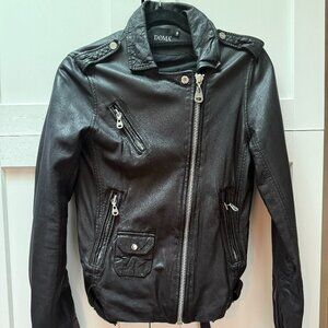 Doma Leather Black Moto Jacket Size 1/M $628 small